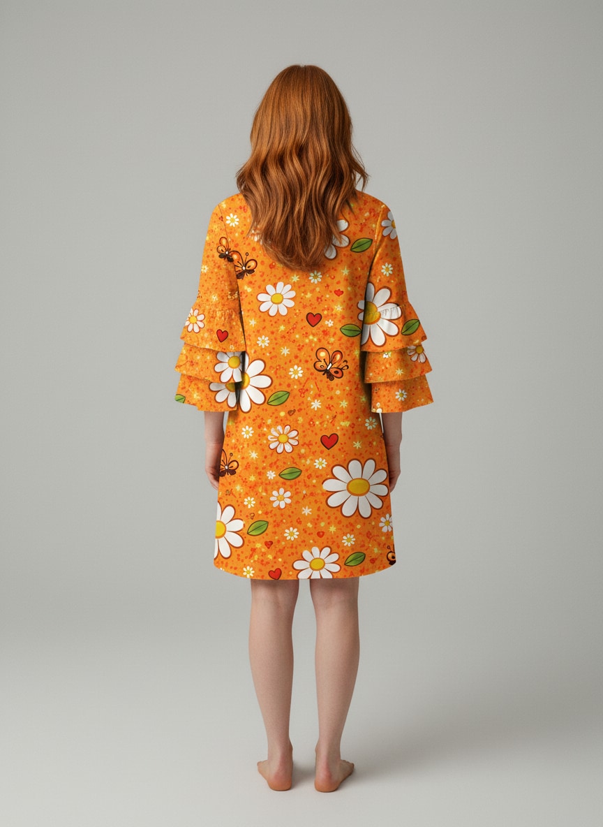"Dottie" Stacked Ruffle Sleeve Dress