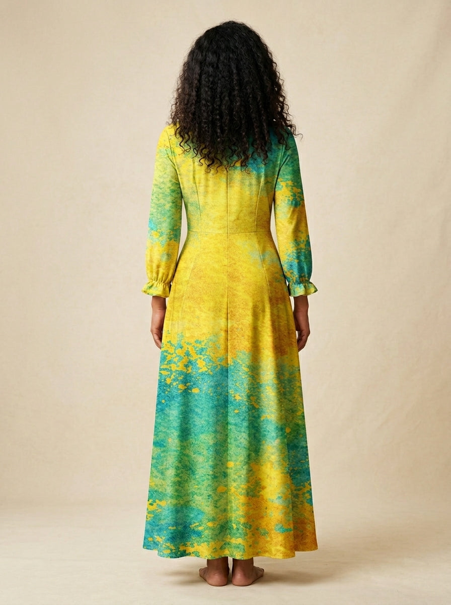 "Howdy" Long Sleeve Maxi Dress