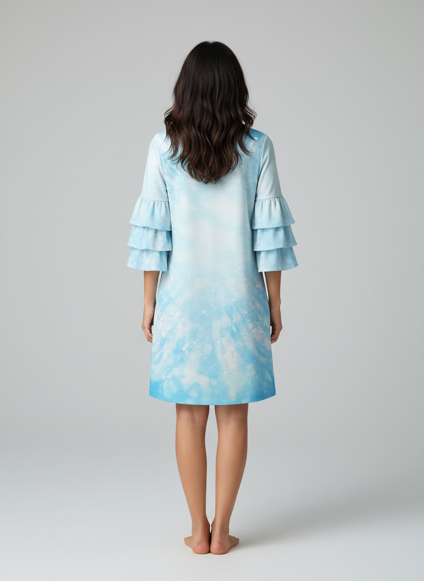 "Spry" Stacked Ruffle Sleeve Dress