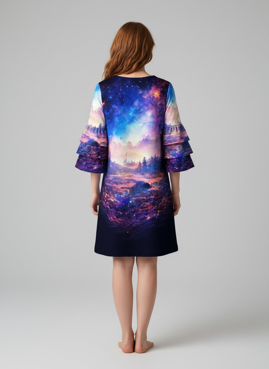 "Cosmo" Stacked Ruffle Sleeve Dress