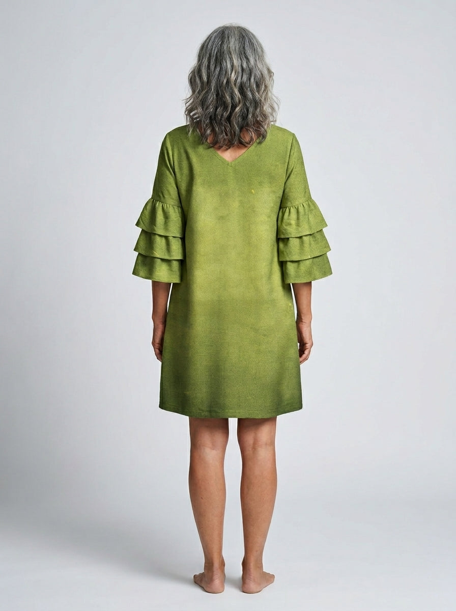 "Moxie" Stacked Ruffle Sleeve Dress