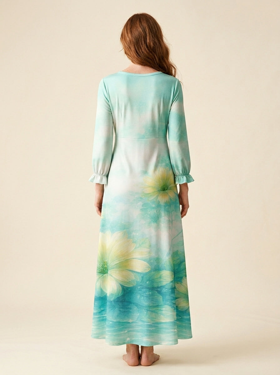 "Exhale" Long Sleeve Maxi Dress