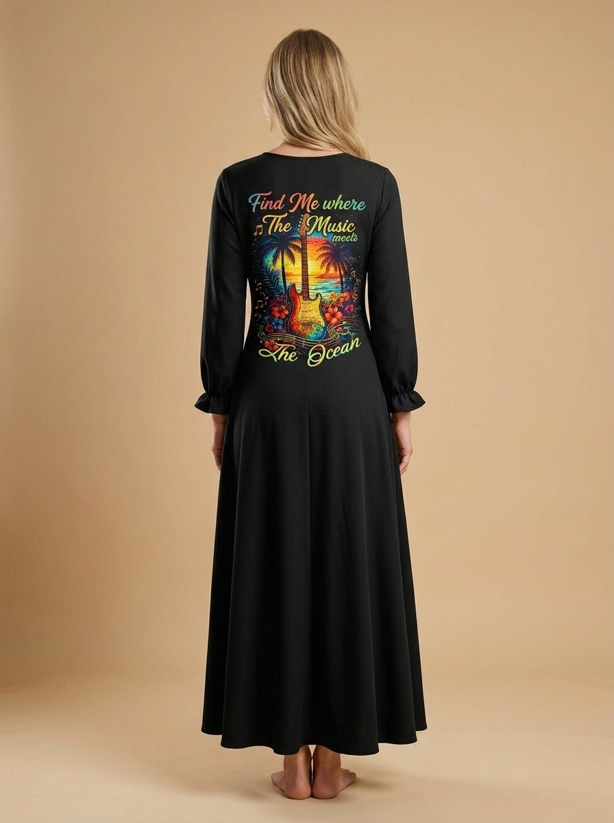 "Sway" Long Sleeve Maxi Dress