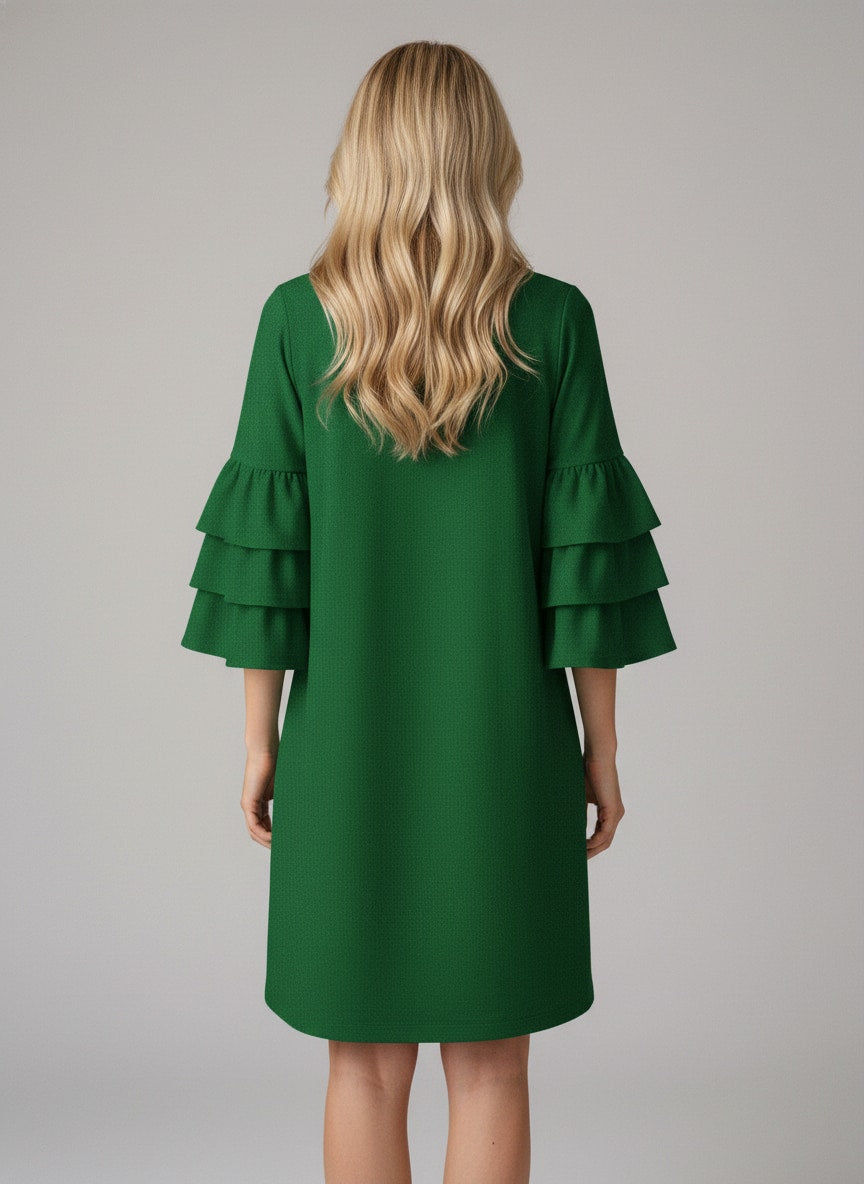"Salty" Stacked Ruffle Sleeve Dress