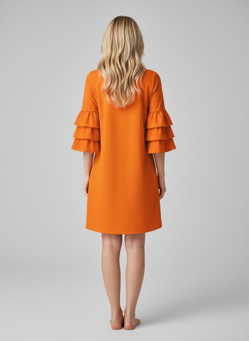 "Nana" Stacked Ruffle Sleeve Dress