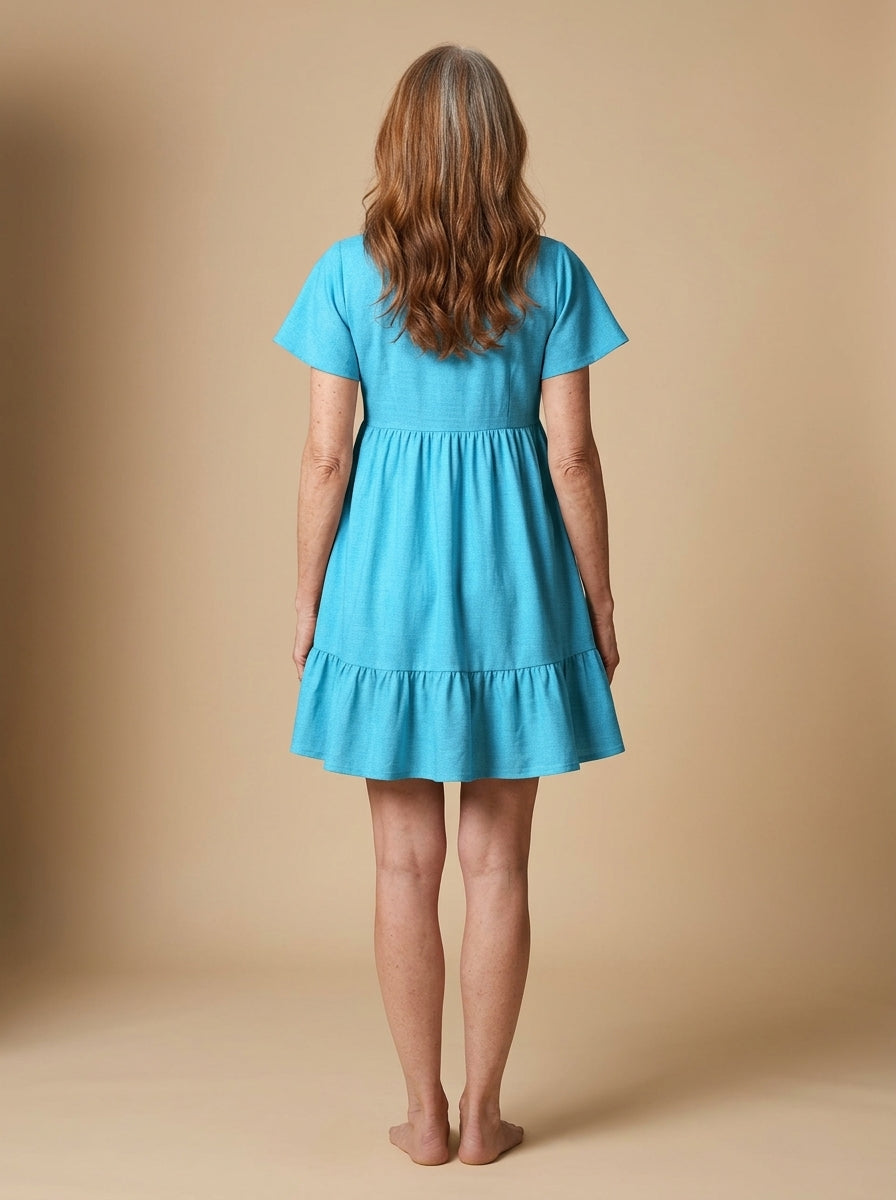 Turquoise "Moxie" Floral Dress