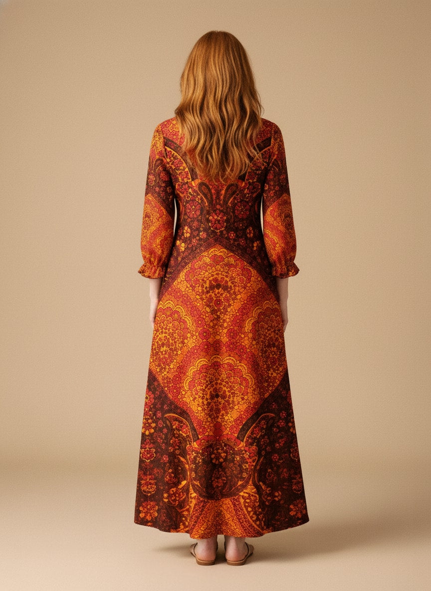 "HENNA" Long Sleeve Maxi Dress