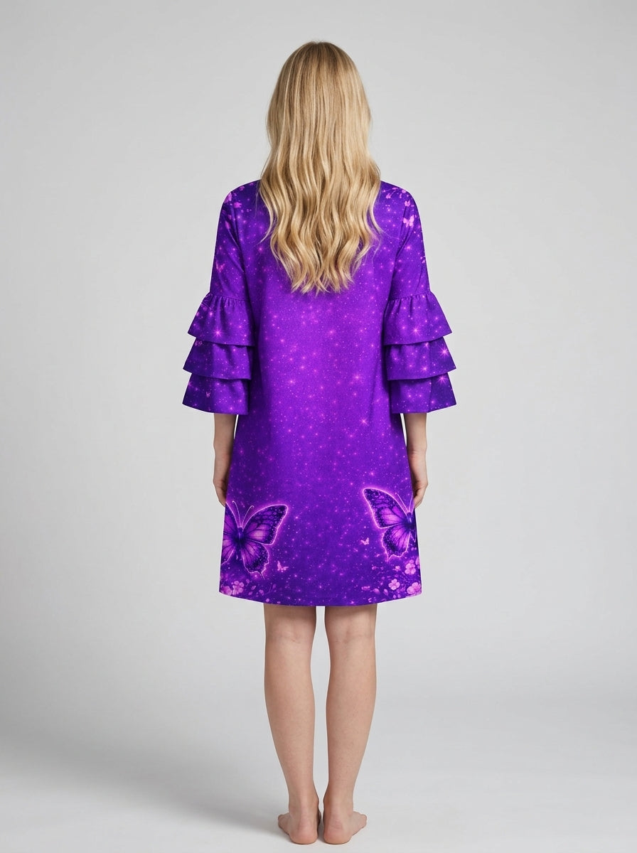 "Fury" Stacked Ruffle Sleeve Dress
