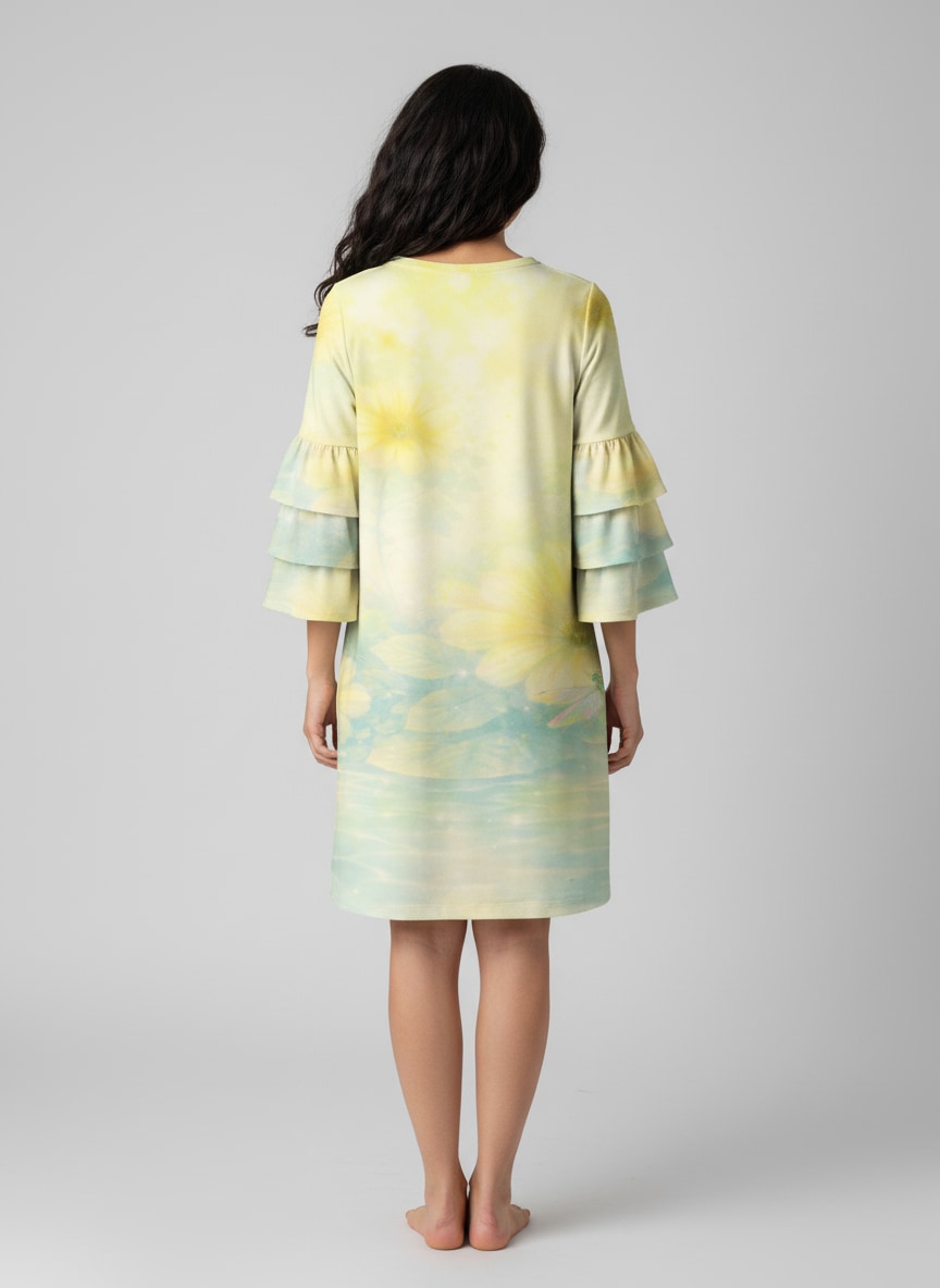 "Sprite" Stacked Ruffle Sleeve Dress