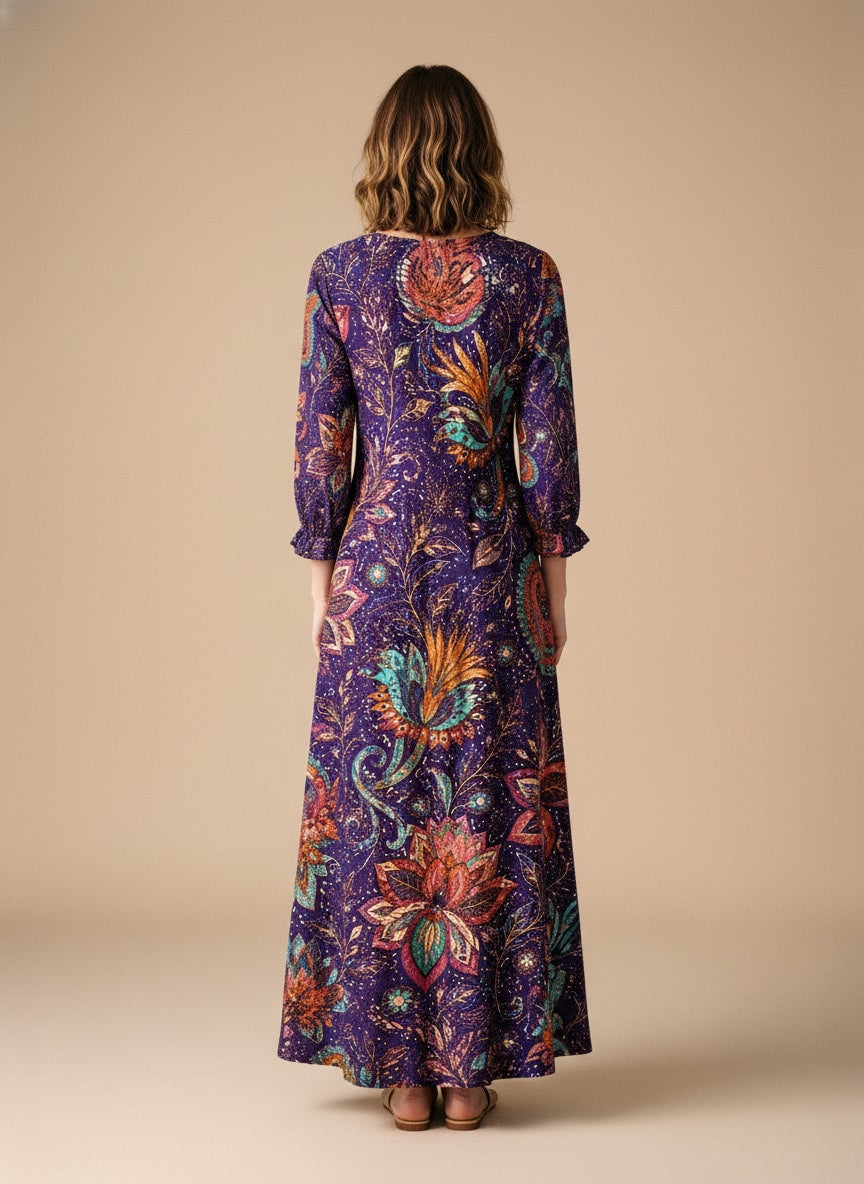 "REGAL" Long Sleeve Maxi Dress