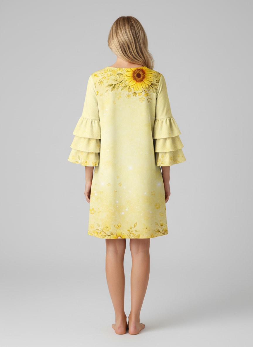 "Hunny" Stacked Ruffle Sleeve Dress