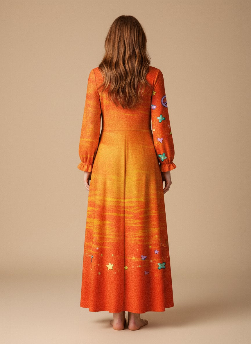 "Zesty" Long Sleeve Maxi Dress