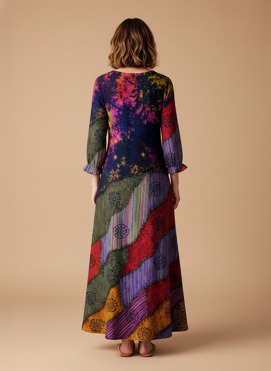 "CARAVAN" Long Sleeve Maxi Dress