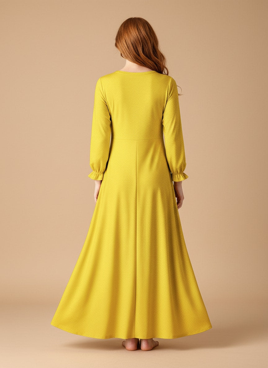 Yellow "Moxie" Long Sleeve Maxi Dress