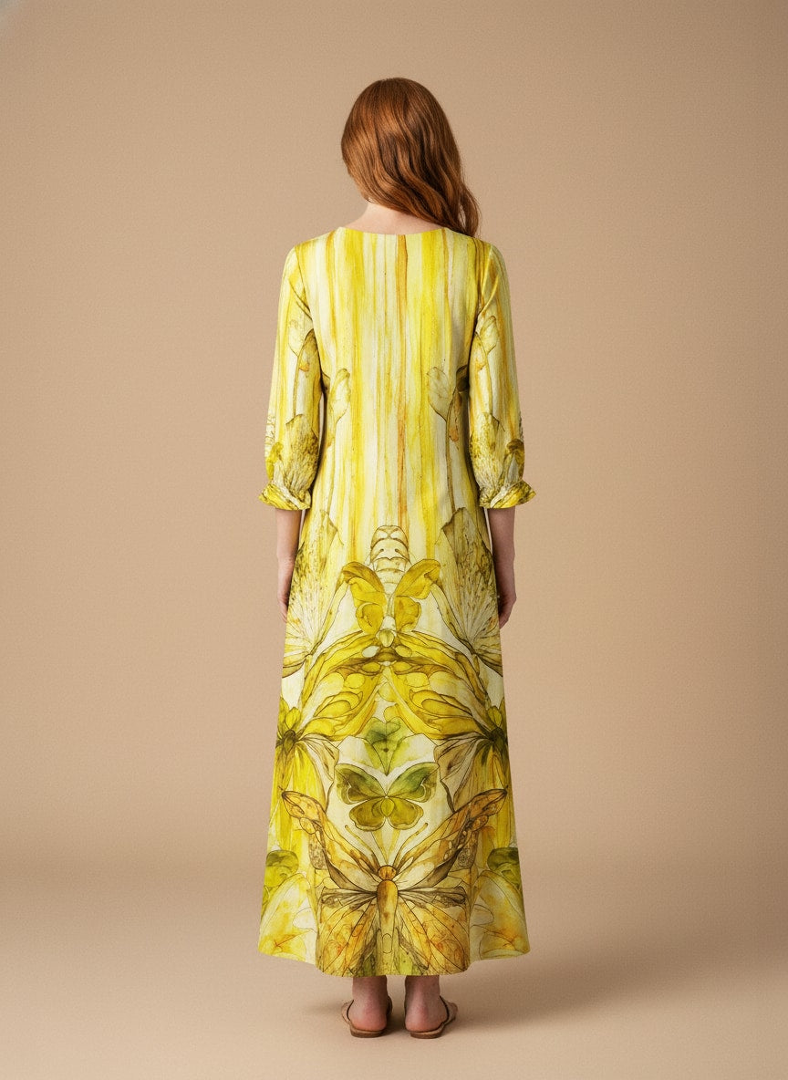 "CITRINE" Long Sleeve Maxi Dress