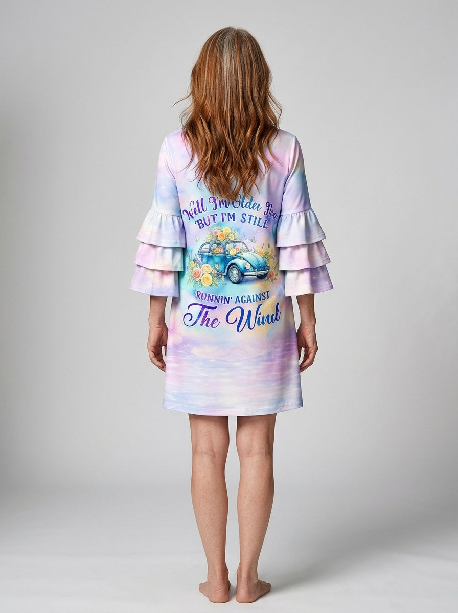"Drift" Stacked Ruffle Sleeve Dress
