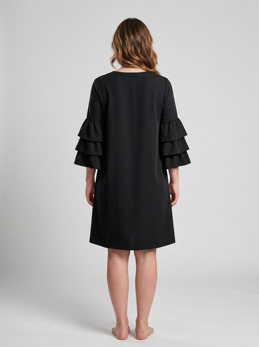"Sway" Stacked Ruffle Sleeve Dress
