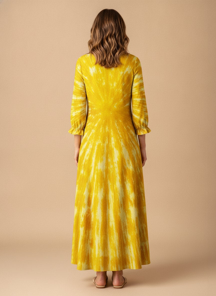 "Marigold" Long Sleeve Maxi Dress