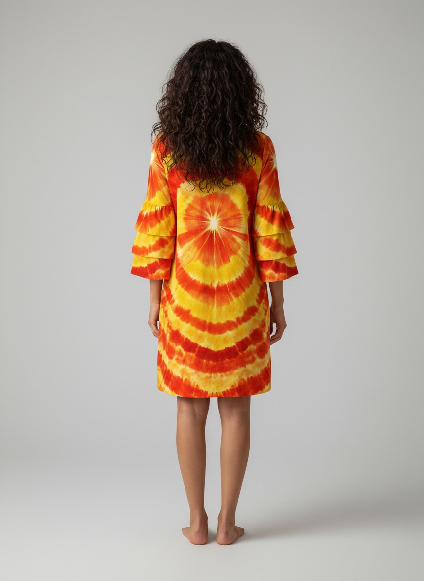 "Fetch" Stacked Ruffle Sleeve Dress