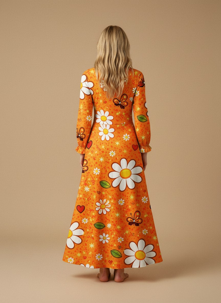 "Dottie" Long Sleeve Maxi Dress