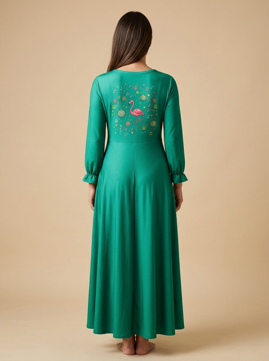 "Flocka" Long Sleeve Maxi Dress