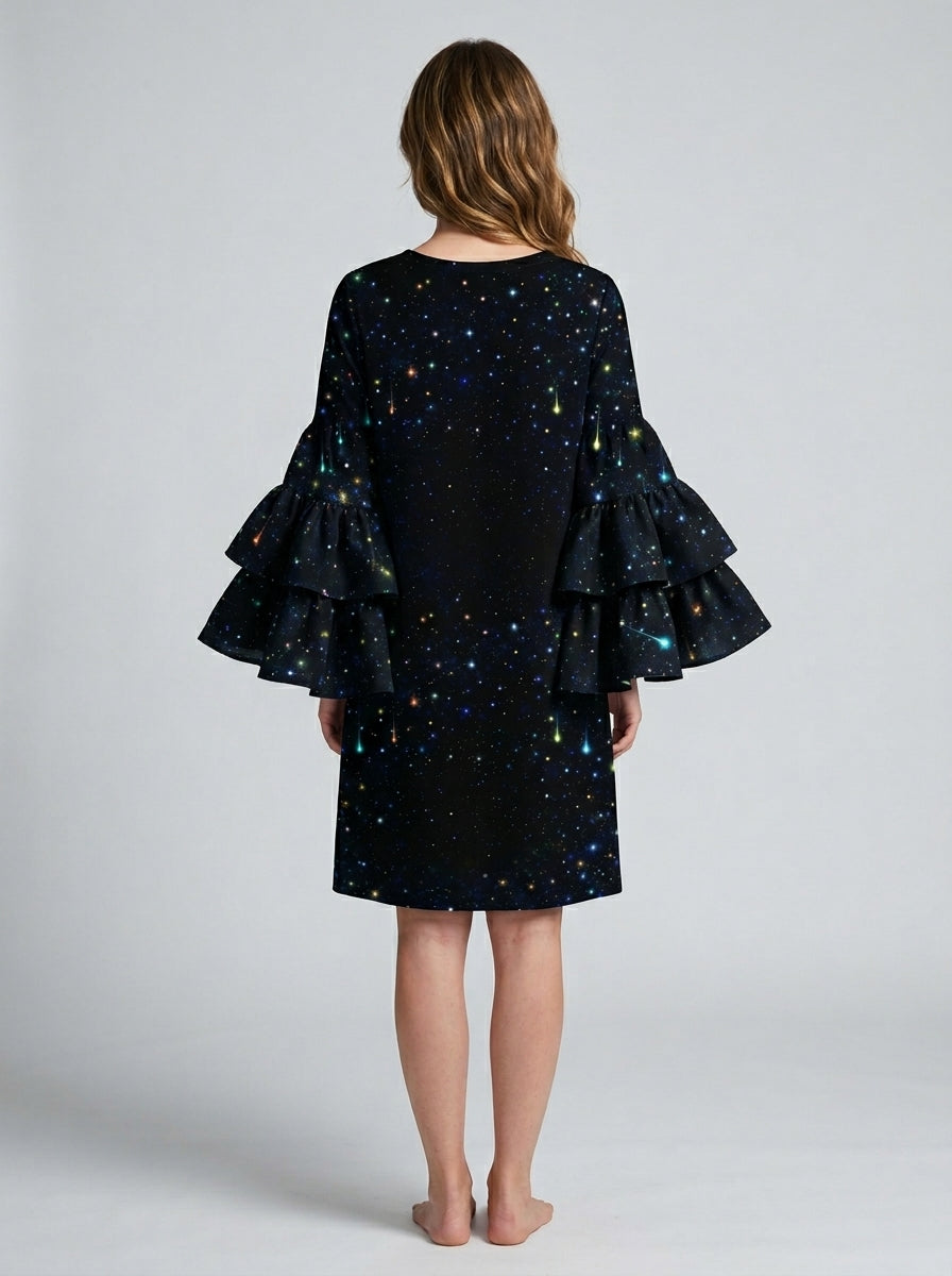 "Stomp" Stacked Ruffle Sleeve Dress