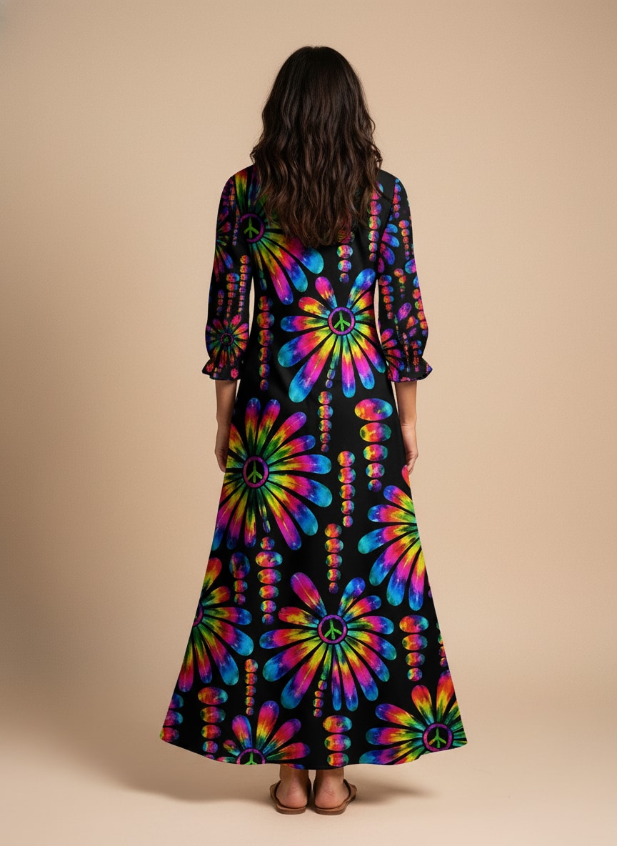 "NEON" Long Sleeve Maxi Dress
