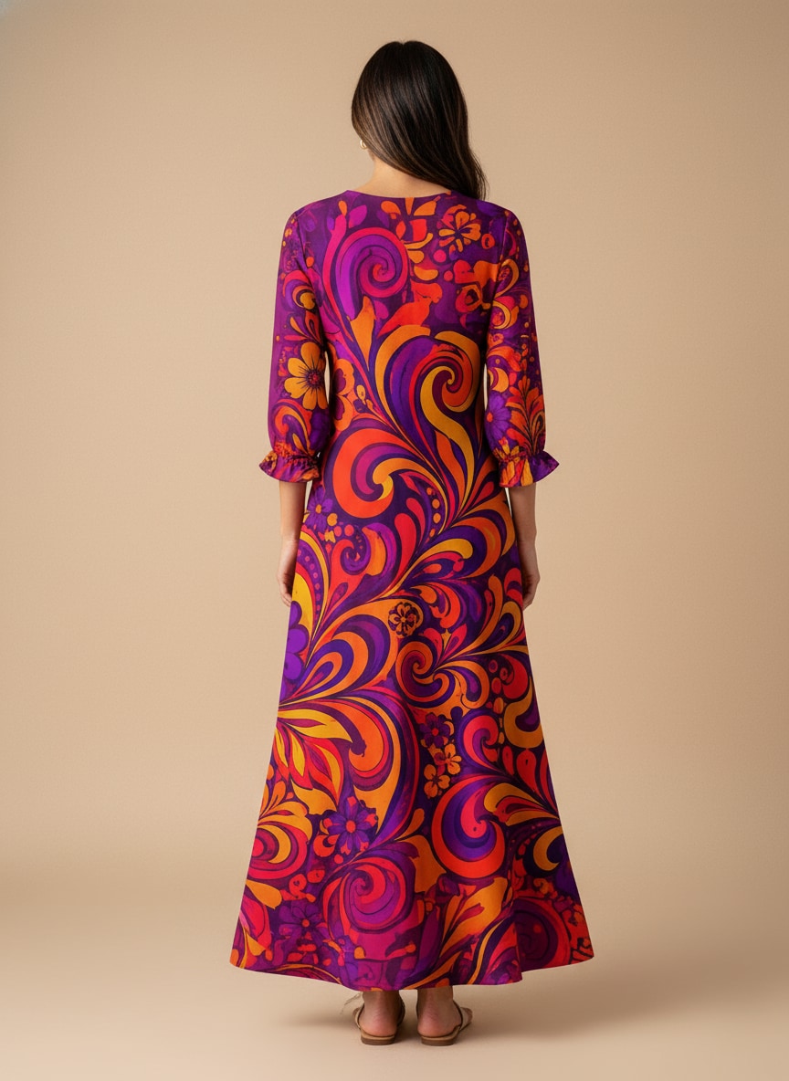 "FEVER" Long Sleeve Maxi Dress