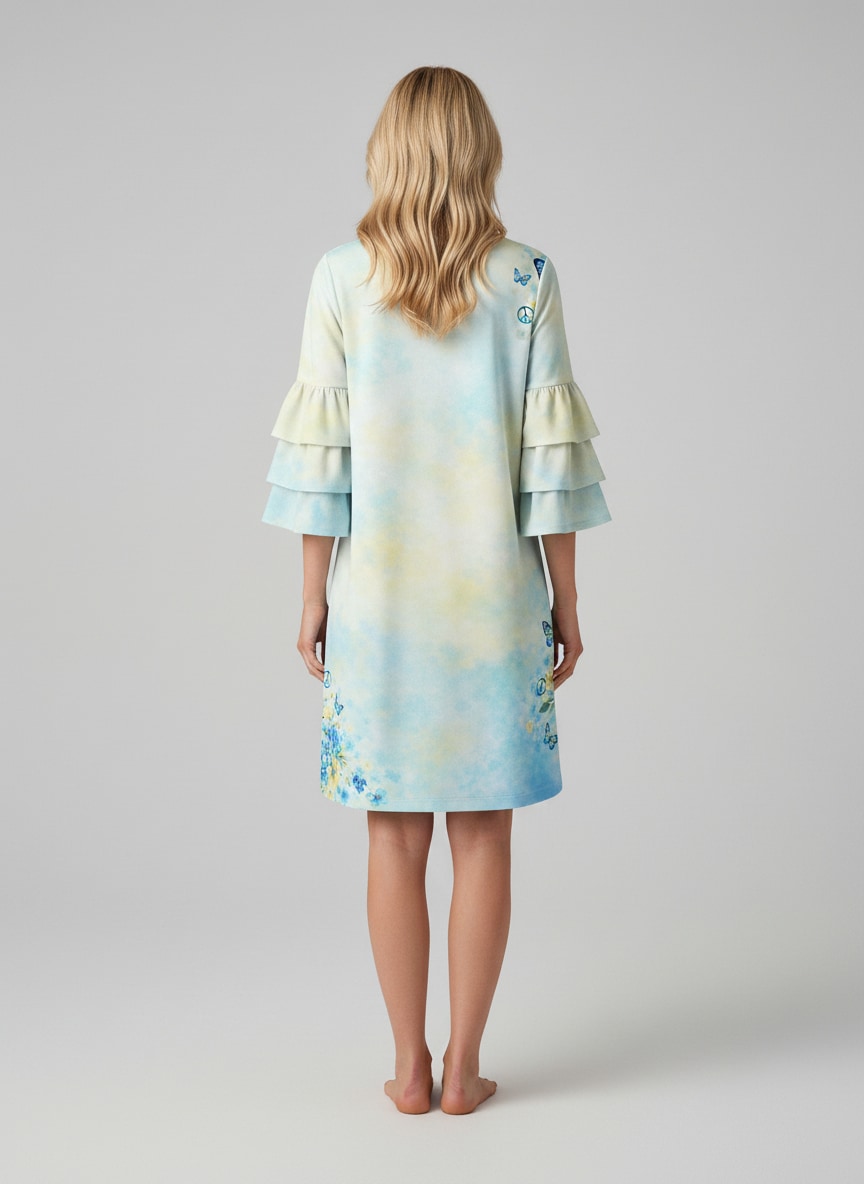 "Petal" Stacked Ruffle Sleeve Dress