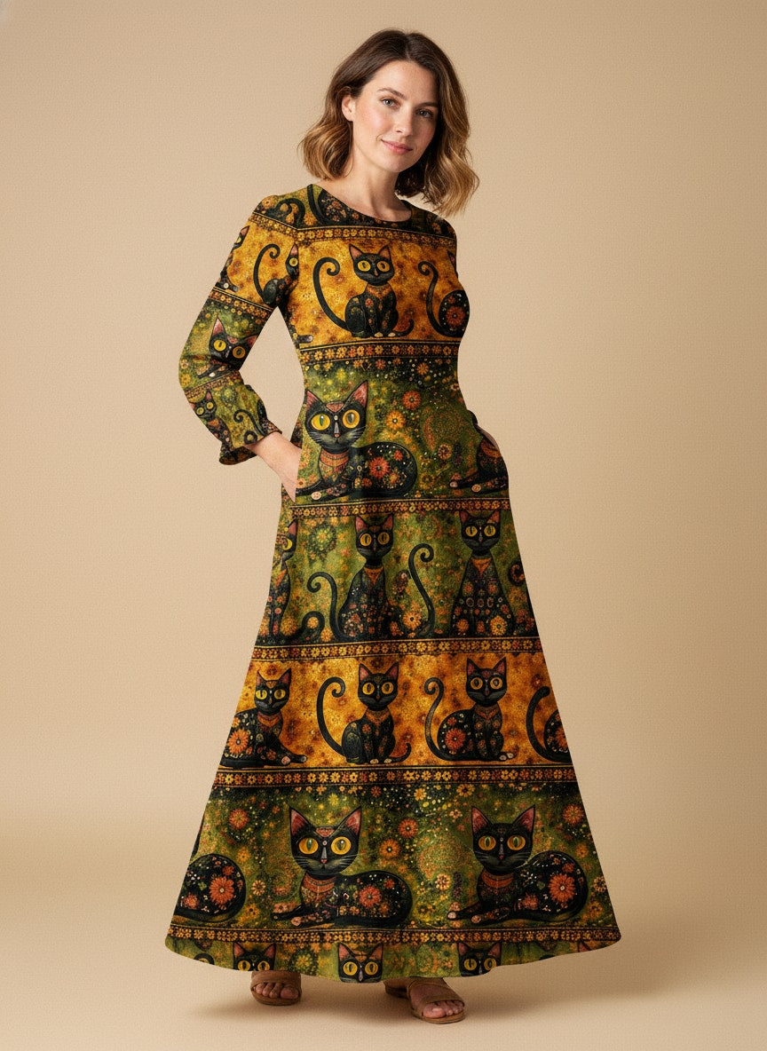 "SALEM" Long Sleeve Maxi Dress