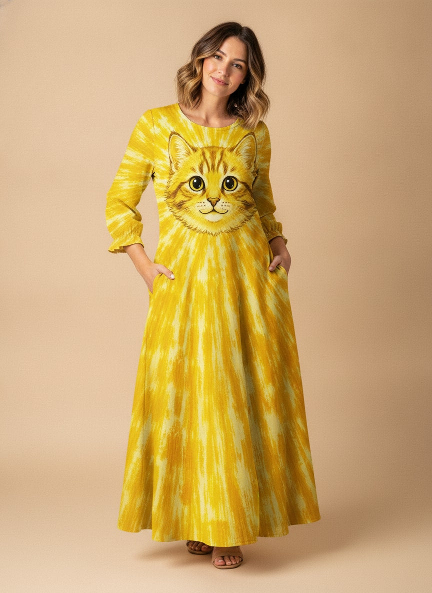 "Marigold" Long Sleeve Maxi Dress