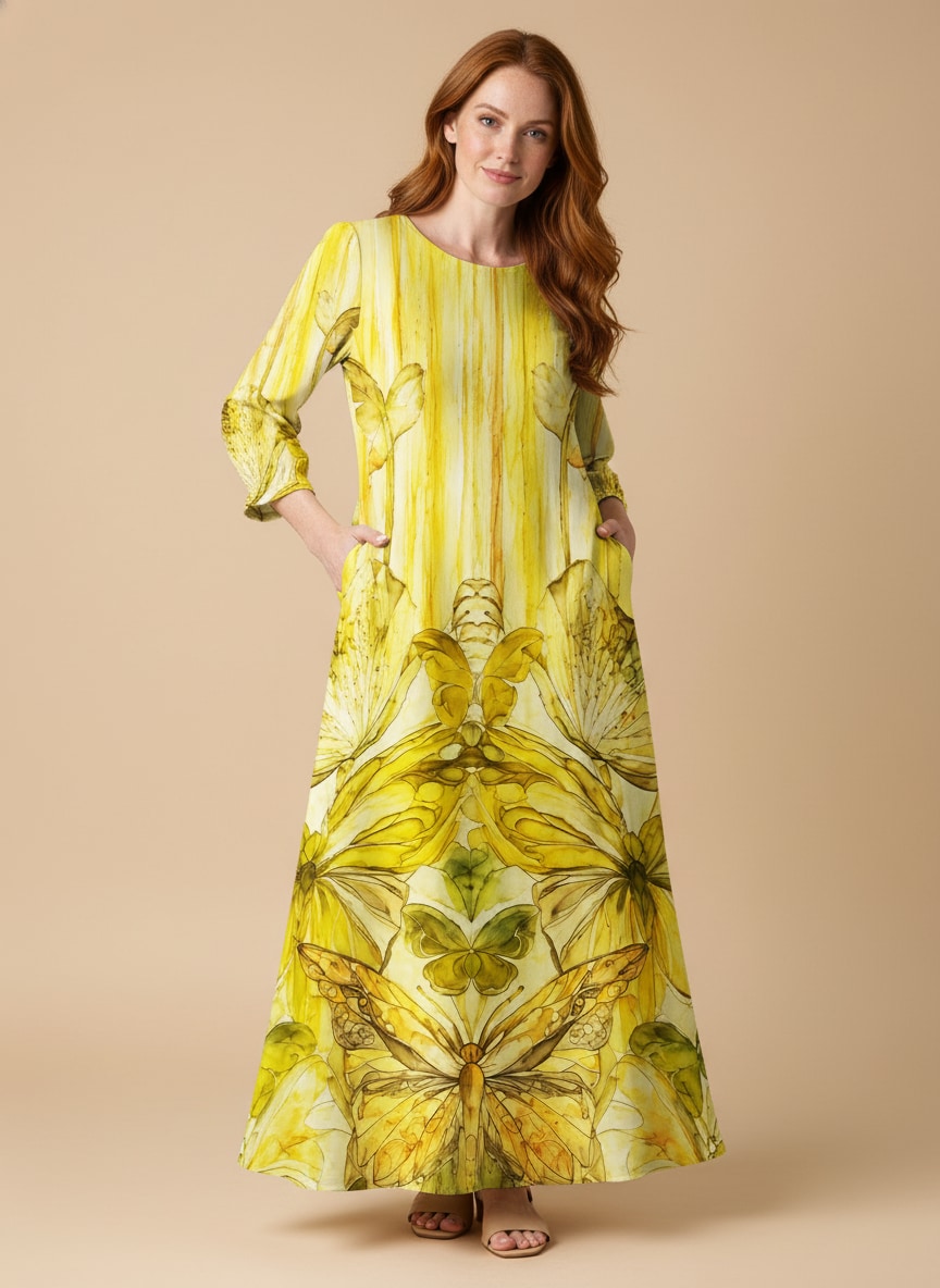 "CITRINE" Long Sleeve Maxi Dress